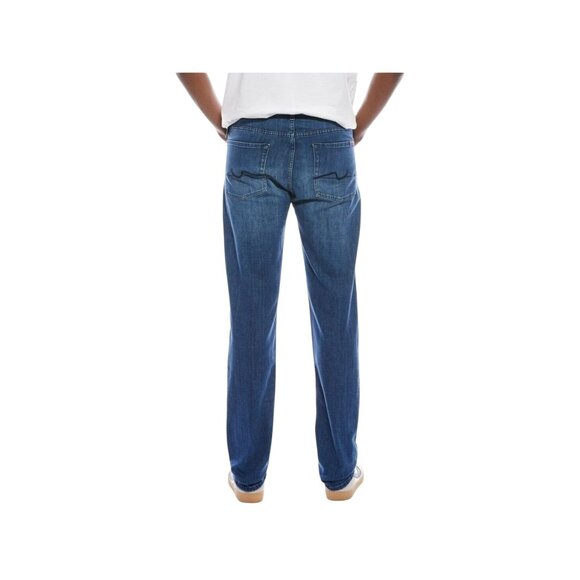 7 For All Mankind Slimmy Straight Leg Jeans Mens 33 x 29 Dark Wash Cotton & Span - Picture 2 of 12